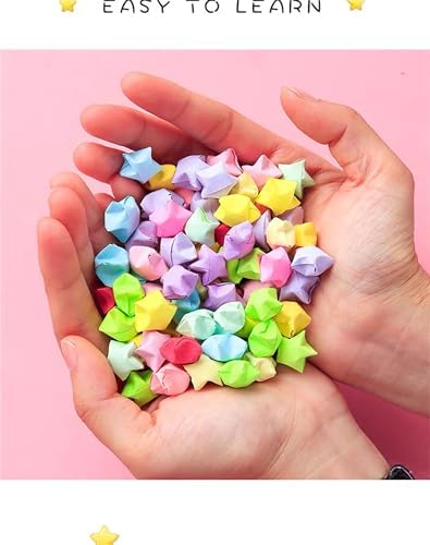 1080 Sheets Origami Star Paper 7 Assortment Color Strips Double Sided Lucky Star Decoration Folding Paper for DIY Hand Art Supplies (7color-1080 sheets)