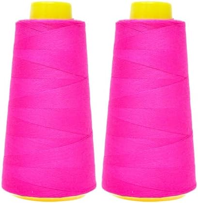 Mandala Crafts Hot Pink Mercerized Cotton Thread Cones for Sewing Quilting