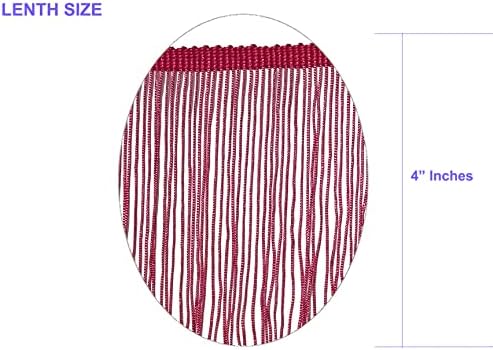 10 Yards of 4" Long Chainette Fringe Thread Yarn Tassel Trim Braid Fringe for Crafts Sewing and Decor-Fuchsia Hot Pink