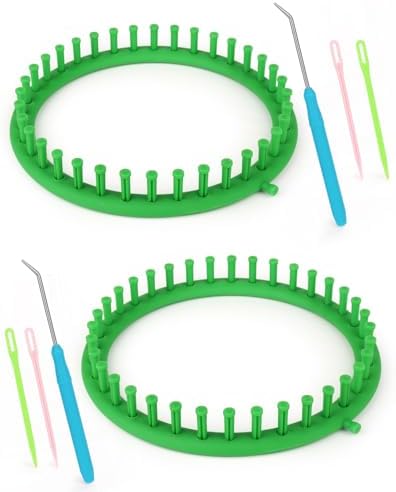 Aeelike 2 PCS Round Knitting Loom for Hat Socks DIY Crafts, 9.4inch
