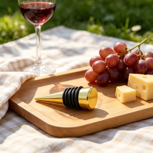 10 Pcs Wine Bottle Stopper Set Kit, Resin Wine Bottle Stoppers Molds Set Accessories, Wine Stopper for Silicone Molds Epoxy Resin (Metal Gold)