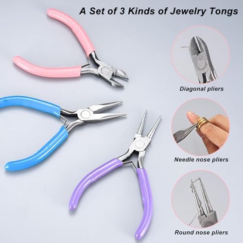 3 Pcs Pliers for Jewelry Making, Jewelry Pliers Set for Jewelry Repair