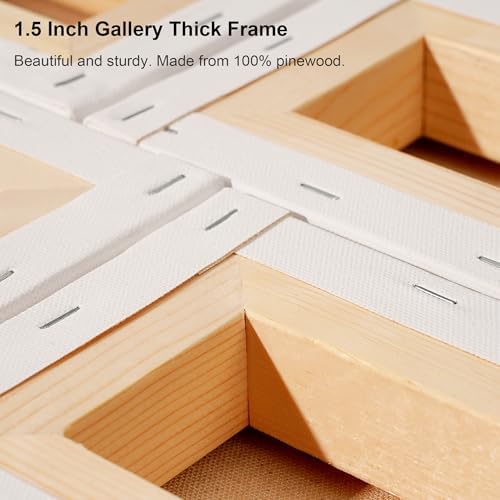 AUREUO 8x8 Inch Gallery Wrapped Canvas 1.5 Inch Depth 4 Pack