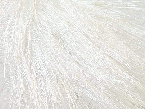 Optical White Eyelash Yarn Ice Bright, Bright Solid White Fun Fur 22744 82 Yards