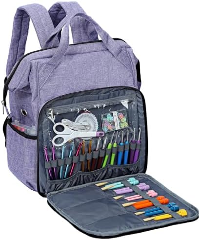 HOMEST Crochet Bag Organizer for Yarn Storage, Knitting Bag and Accessories