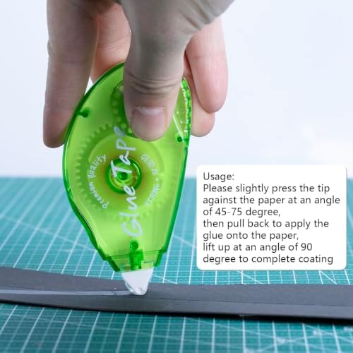 XUXU 12 Pack Double Sided Tape Roller Scrapbook Tape | Permanent Adhesive Tape Dispenser Runner for Crafts and Arts Projects Photo-Safe