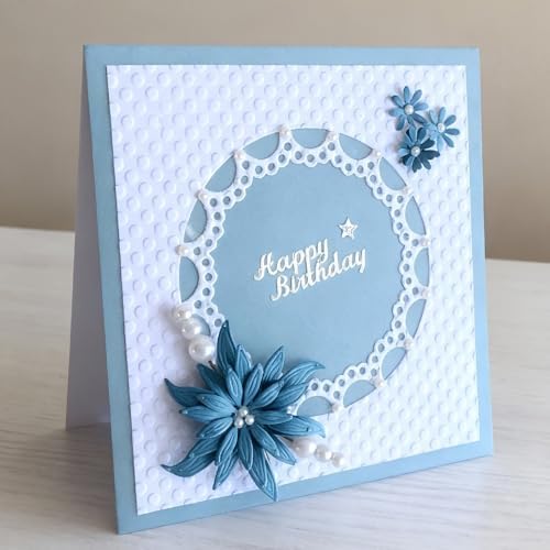 Lapoo Words Cutting Die for Scrapbooking - Durable, Cut Stencils for DIY Scrapbook Photo Album Decorative Paper Card, Card Making Supplies Party Wedding Decorations (Happy Birthday 3.1 x 3.1 in)