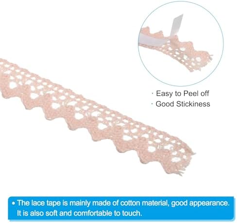 PATIKIL 0.6" Wide 2 Yards Self-Adhesive Lace Tape Lace Ribbon, 3 Pack Cotton Washi Trim Stickers Masking for Craft Scrapbooking DIY Card Making, 3 Colors