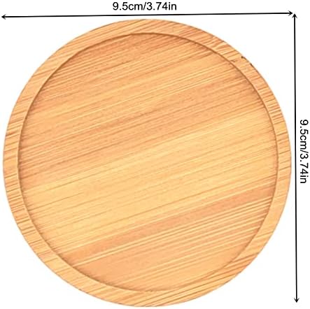 4PCS Mosaic Bamboo Coasters for Crafts, Blank Base Trays, Drinking Cup Coaster, Plant Coaster, Art Plate,DIY Mosaic Supplies (Round)