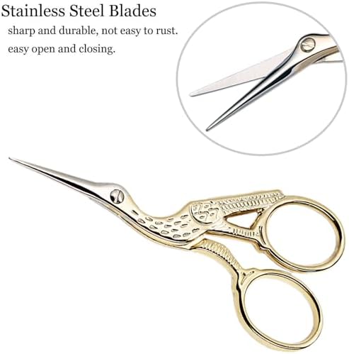 BIHRTC Small Sewing Scissors Gold 3.6inch Stainless Steel Scissor DIY Tools