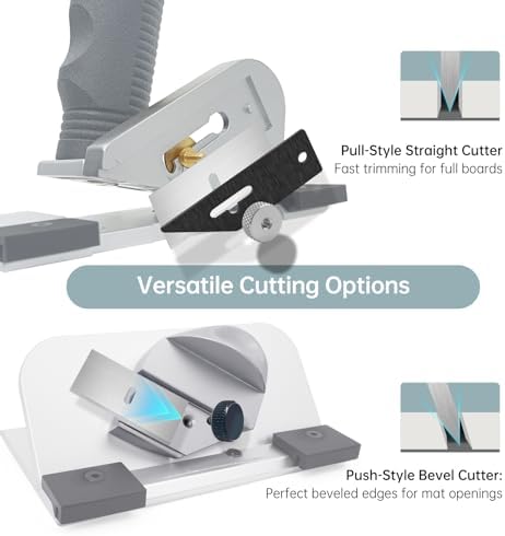 Professional 36-Inch Mat Cutter System - Precision 45° Bevel & 90° Straight Edge Board Cutter, Aluminum Guide Rail with Anti-Slip Base for Framing, DIY Photos, Artwork, Backing Board