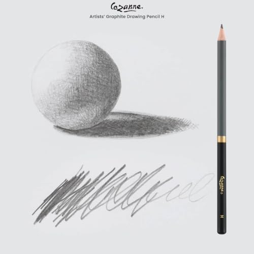 Cezanne Graphite Drawing Pencils Set - H, Set of 12 Break-Resistant Graphite Lead, Easy-to-Sharpen Sketch Pencils, Master Artist Quality Graphite Pencils for Technical and Artistic Drawing
