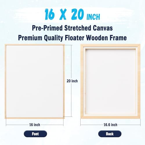 HANSILK 1pk Framed Canvas Wall Art - Mother's Day Gifts, 16x20 Inch Blank Canvas with Wood Frame | DIY Custom Painting Kit for Couples, Home Décor & Romantic Handmade Crafts