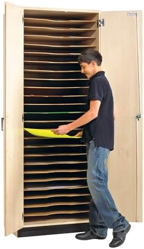 Diversified Spaces Drawing Storage Cabinet, 32"W x 22"D x 84"H, Lt Hardwood