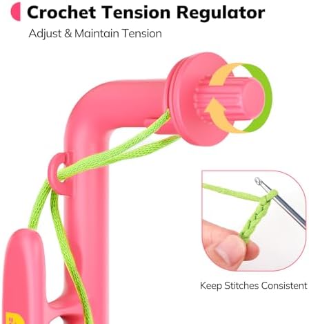 Crochetobe Crochet Tension Tool for Beginners, 3 in 1 Crochet Tension Ring