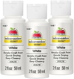 Apple Barrel Acrylic Paint in Assorted Colors (2 Ounce), 20621 Gloss White- (Pack of 3)