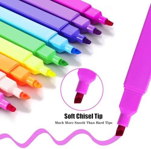 Vitole Cute Highlighters Set,Assorted Color,Quick Dry,Chisel Tip,10Pcs | Cute Pastel,No Bleed,Bible Study for Adults in the Home School Office