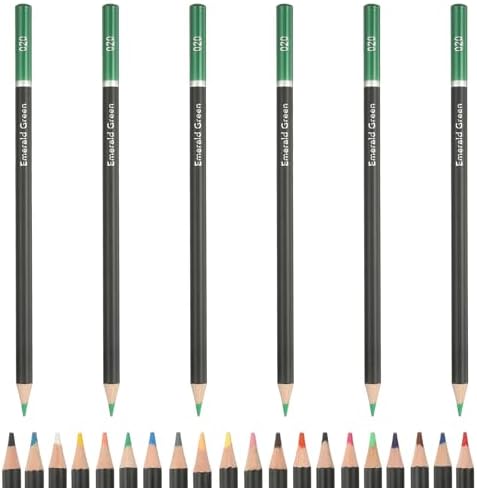 PATIKIL Colored Pencils, Green Color Drawing Pencils with Oil-Based Cores Art Scrapbook Supplies for Adult Coloring Books Artists Beginners Drawing Sketching, 6 Pcs