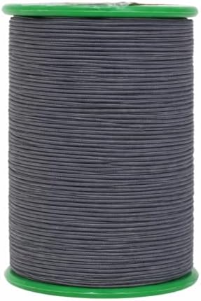 Mandala Crafts 0.6mm Dark Gray Shirring Elastic Thread for Sewing, 546 Yds