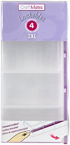 Craft Mates Bead Organizer, 4 Locking Compartments, Plastic Storage (2XL)