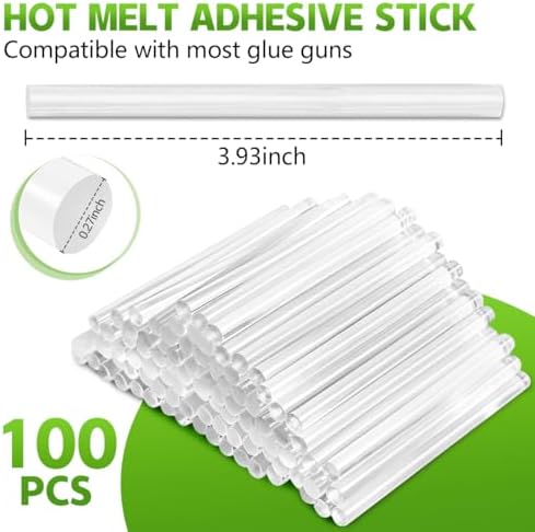 KISEER 100 Pack Clear 0.27 x 4 Inch Mini Size Hot Glue Sticks Universal Fit Glue Gun for Bond Wood Plastic Fabric Foam DIY Craft Projects Home Decorations and Sealing