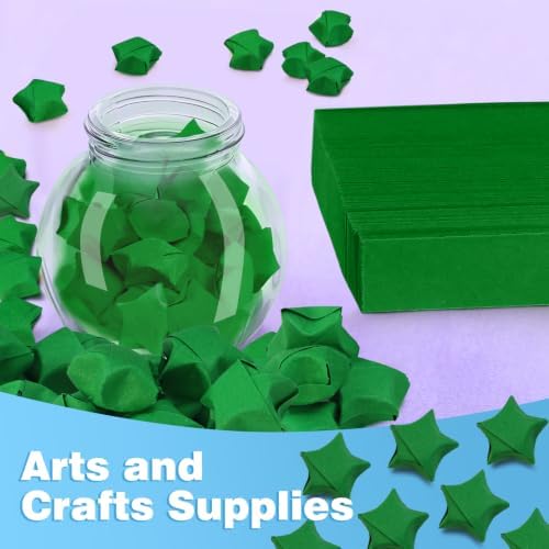 FoDau770 Solid Color Star Paper Strips - 360 Sheet, Dark Green