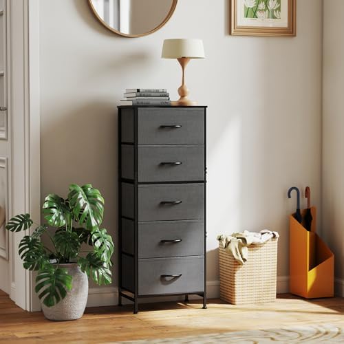 Sweetcrispy 5 Storage Drawer Bedroom Dresser, Tall Dresser for Organizer