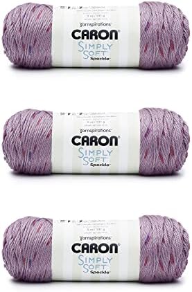 Caron Simply Soft Speckle Acrylic Yarn for Crocheting, Snapdragon, 3-Pack