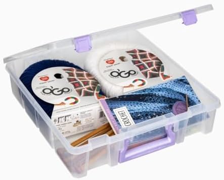 ArtBin Essentials 12 x 12 One-Compartment Craft Box, Clear | One Open Compartment, 15.25 x 14 x 3.5 Inches, Secure Latches, Stackable, Durable Polypropylene