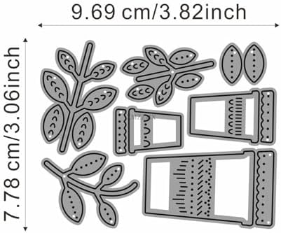 Patchwork Flower Pots and Leaves Metal Cutting Dies Sets for Card Making
