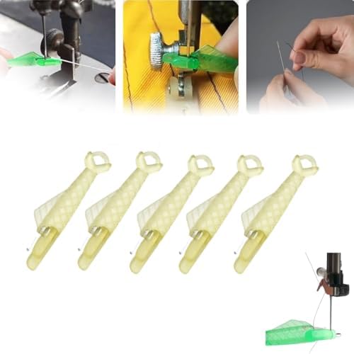 Sewing Machine Needle Threader - 2024 New Quick DIY Hand Threader, Upgraded Automatic (Yellow, 6 Pcs)