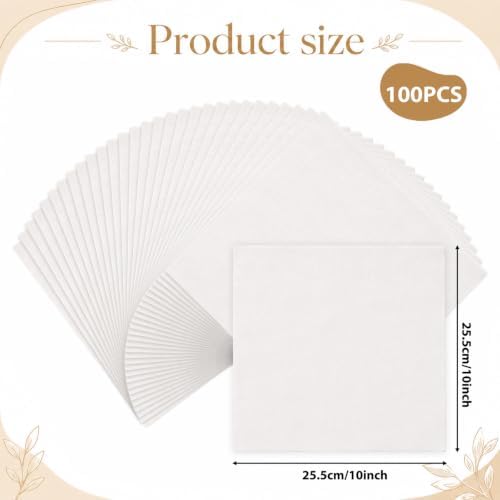 100 Pack 10-inch Cotton Fabric Squares, 10″ Precut Quilting Fabric Bundles, Solids Natural Charm Pack, for DIY, Beginners, Sewing, Craftt(Natural)
