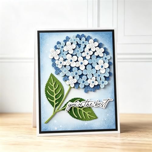 Cutting Dies Metal Stencils Scrapbooking Tools DIY Embossing Template for Paper Card Making Album Arts Crafts Supplies (Hydrangea-21.1x10.4cm)