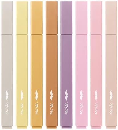 Mr. Pen- Aesthetic Highlighters No Bleed, 8 Pack, Assorted Colors | Chisel Tip, Cute Highlighters Assorted Colors for Journaling, Highlighting, Underlining, Fast Dry, Back to School Supplies