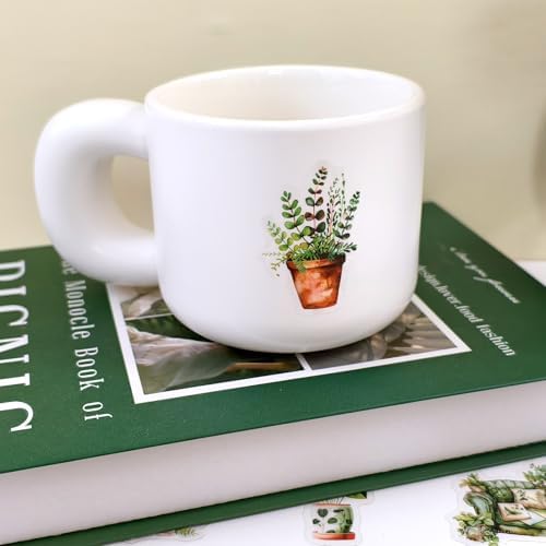 Ychsring Green Plant Stickers - 50 Pcs Clear PET Nature Botanical Floral Stickers for Scrapbook, Journal, Junk Journal, Collage - Waterproof Transparent for Resin, Craft & Scrapbook Supplies