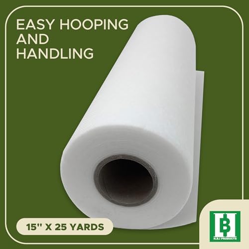HBI Wash Away Water Soluble Embroidery Stabilizer Roll, 15 in x 25 yd