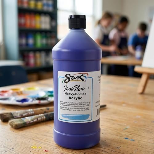 Sax Heavy Body Acrylic Paint for School and Arts and Crafts Use, Phthalo Blue, 1 Quart