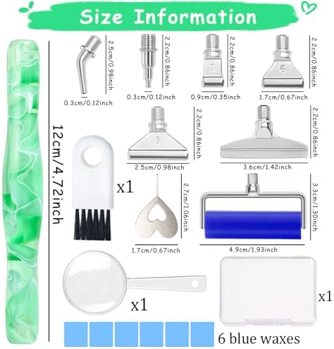 RaySoar Diamond Art Pens Diamond Art Tools Painting Pen with Screw Metal Tips Multi-Placer Tool Accessories for Adults Gem Rhinestone Picker Stylus Green