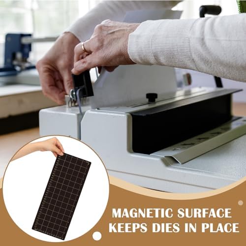 Copkim 2 Pcs 14.6" L 6.1" W Magnetic Cutting Shim Grid Magnetic Shim Embossing Machine Die Pads Black Sheet Die Cutting Machine Accessories
