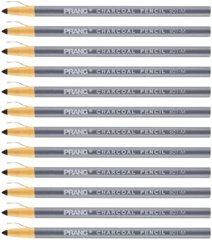 Prang Charcoal Pencils, Medium, 12 Ct