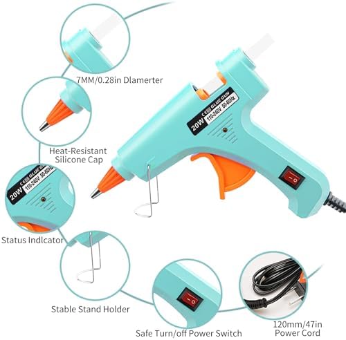 Hot Glue Gun Kit Mini: Mini Hot Glue Guns Kit with 20 Sticks Melt Glue Gun Craft for Kids School DIY Arts Home Quick Repairs Multi-application 2 Pack