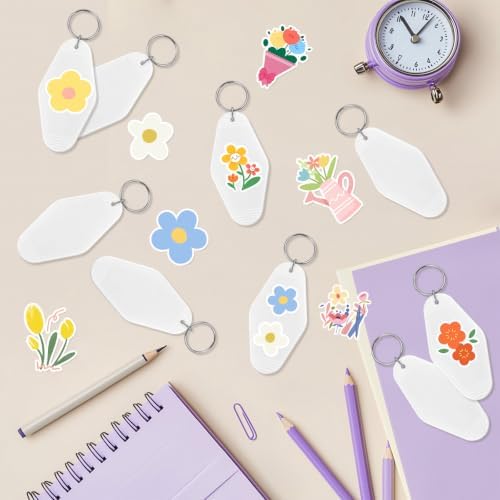 BLMHTWO 20PCS Blank Hotel Keychain Vintage Motel Keychain for DIY Keychains