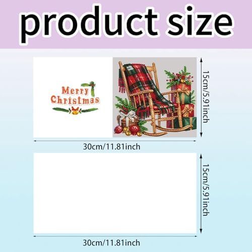 6Pcs Christmas Greeting Card DIY Diamond Art Painting Greeting Cards Blessing Folding Card Kit with White Envelopes Diamond Arts Crafts for Birthday Festival Gift-Christmas02