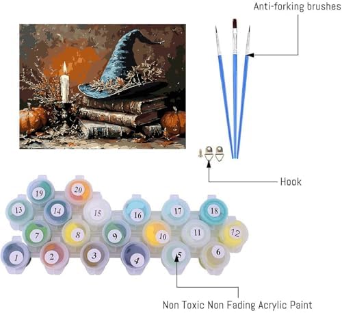 AIBOERL Paint by Numbers Kit for Adults Beginner,Halloween 12X16In