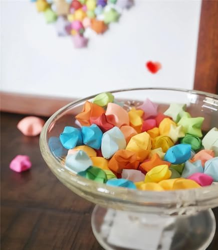 1080 Sheets Origami Star Paper 6 Macaron Color Strips Double Sided Lucky Star Decoration Folding Paper for DIY Hand Art Supplies (macaron-1080 sheets)