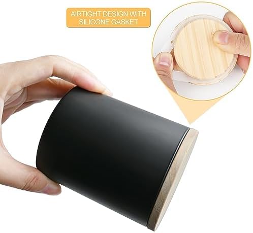 SHOWIN Thick Candle Jars for Making Candles 20 Pcs, 10 OZ Empty Jars with Wood Lids for Candle Making, Sample Container, Matte Black