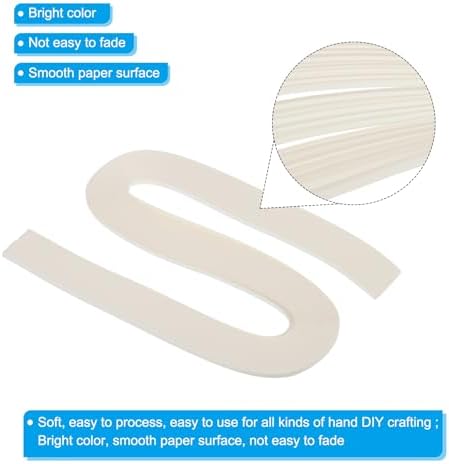 PATIKIL 240pcs Quilling Strips Paper 3/16"(5mm) 21"(54cm) Origami Paper Quilling Strip for Art DIY Hand Craft Christmas, Cream White