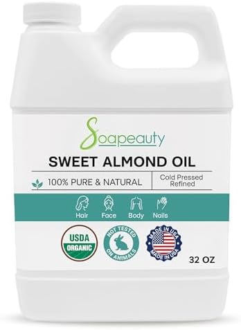 Sweet Almond Oil Cold Pressed Organic 100% Pure Natural 32 fl oz