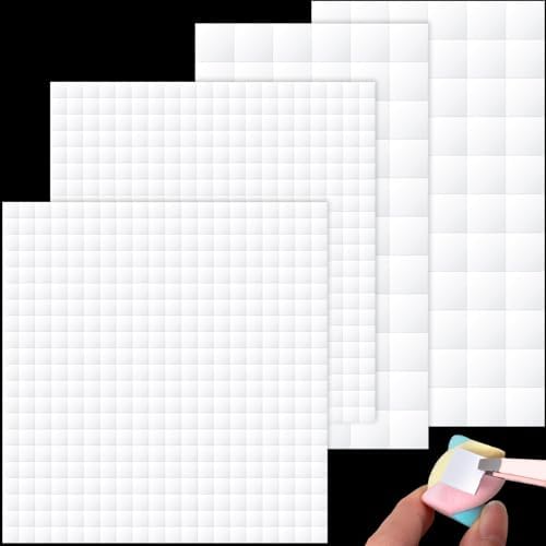 Joez Wonderful 4 Sheets Foam Adhesive Squares, 0.47in & 0.2in, White