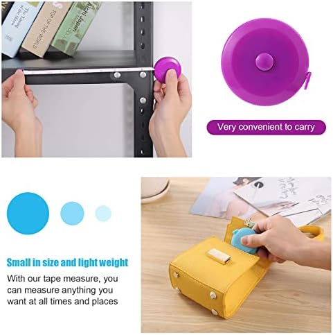 Tape Measure Body Measuring Tape, Retractable 60 Inch Soft Mini Measuring Tape, Small Sewing Fabric Tape Ruler for Cloth Waist Medical Nursing Craft(12 Pack)